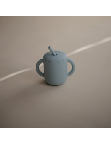 Taza didáctica con pajita de silicona Mushie