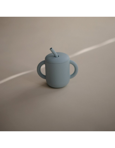 Taza didáctica con pajita de silicona Mushie