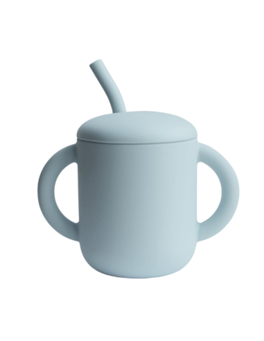 Taza didáctica con pajita de silicona Mushie