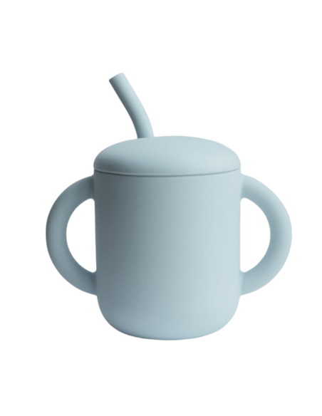 Taza didáctica con pajita de silicona Mushie