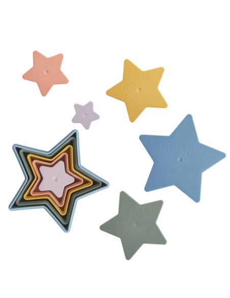 Juguete estrellas apilables colores Mushie