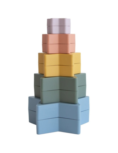 Juguete estrellas apilables colores Mushie