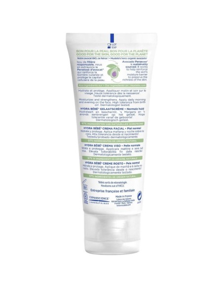 crema-facial-hydra-bebe-40ml-mustela-2.jpg – Detalle de la textura ligera y sedosa.