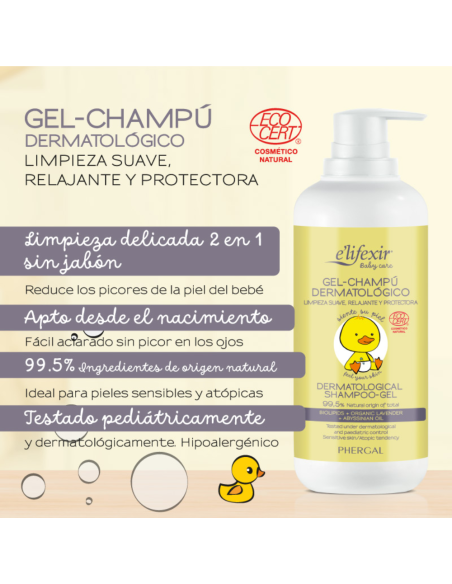 Gel-Champú dermatológico para bebés 500 ml Elifexir