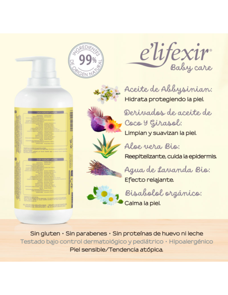 Gel-Champú dermatológico para bebés 500 ml Elifexir
