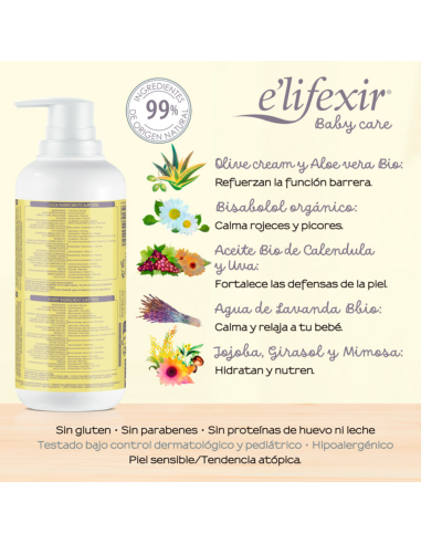 Leche corporal hidratante para bebés 400 ml Elifexir