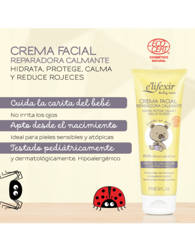 Crema facial calmante para bebé 50 ml Elifexir
