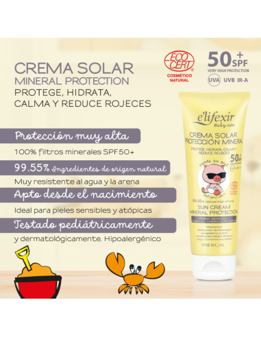 Crema solar mineral SPF50 100 ml Elifexir