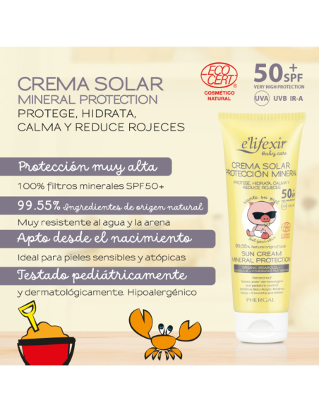 Crema solar mineral SPF50 100 ml Elifexir