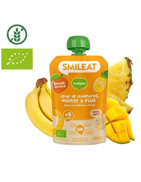 Pouche de Leche de Almendra, Mango y Piña 100gr | Smileat - Nappy.es