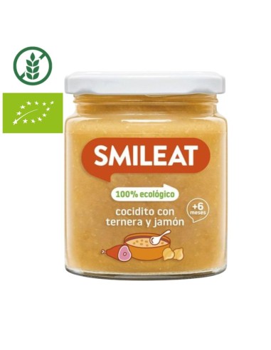Tarrito ecológico de cocidito con ternera y jamón | Smileat - Nappy.es