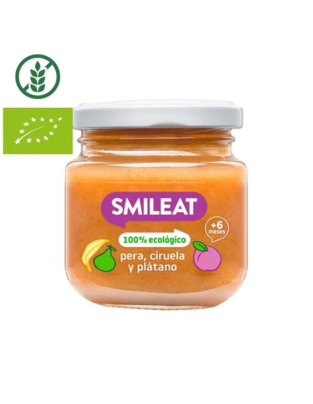 Oferta Potito pera, ciruela y plátano ecológico 130g. +6M Smileat