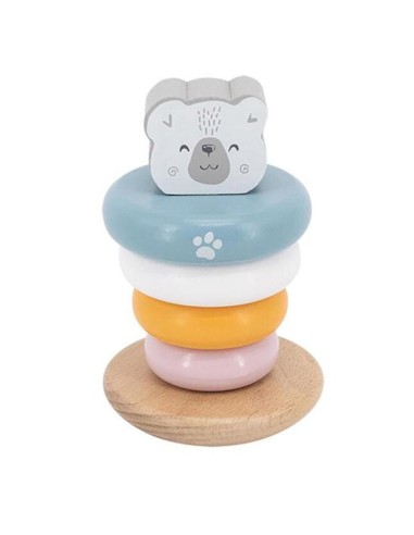 Juguete educativo aros apilables PolarB madera sostenible