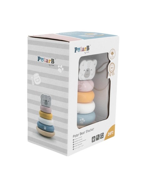 Colección PolarB juguetes educativos de madera con aros apilables