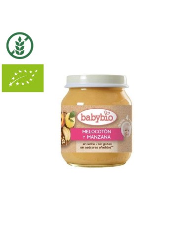 Compra ahora Potito melocotón y manzana tarrito 130g. +4M BabyBio