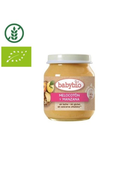 Compra ahora Potito melocotón y manzana tarrito 130g. +4M BabyBio