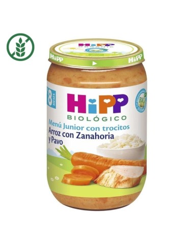 Potito arroz con zanahoria y pavo 220gr 8M+ | Hipp - Nappy.es