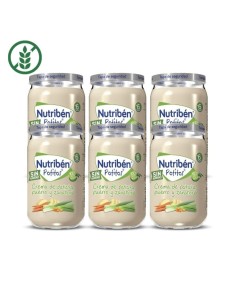 pack-6-potitos-crema-patatas-puerro-zanahoria-nutriben-1.jpg – Vista frontal del pack.