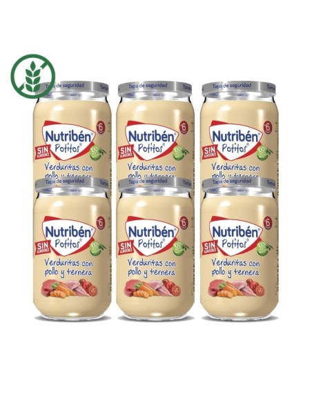 pack-6-potitos-verduritas-pollo-ternera-nutriben-1.jpg – Vista frontal del pack.