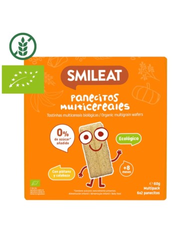 Oferta Panecillos de cereales con plátano y calabaza 60g. +8M Smileat