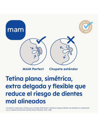 Chupete Perfect Night  2-6 meses color neutro | Mam Baby - Nappy.es