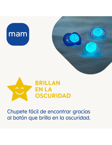 Chupete Perfect Night  2-6 meses color neutro | Mam Baby - Nappy.es