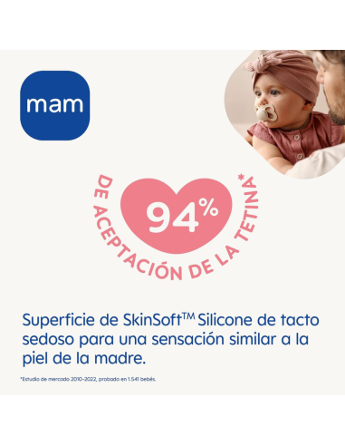 Chupete Air silicona 2-6 meses color azul 2 uds Mam Baby