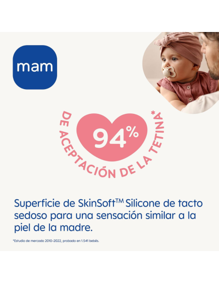 Chupete Air silicona 2-6 meses color azul 2 uds Mam Baby