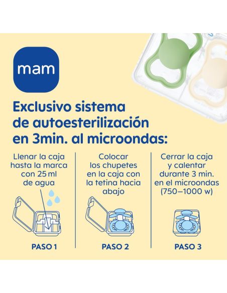 Chupete Air silicona 2-6 meses color azul 2 uds Mam Baby