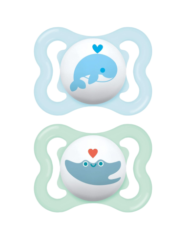 Chupete Air silicona 2-6 meses color azul 2 uds Mam Baby