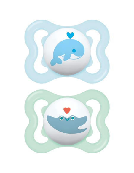 Chupete Air silicona 2-6 meses color azul 2 uds Mam Baby