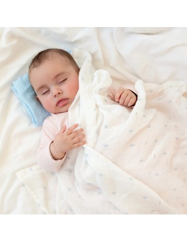 Oferta Set 2 muselinas de bambú azul. Kiokids