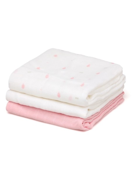 Oferta Set 3 muselinas rosa. Kiokids