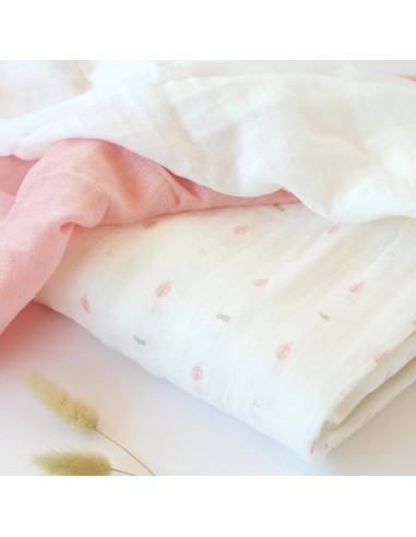 Oferta Set 3 muselinas rosa. Kiokids