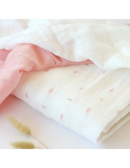 Oferta Set 3 muselinas rosa. Kiokids