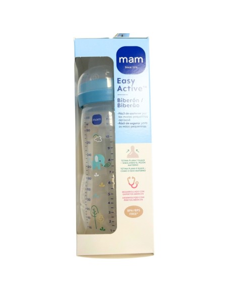Biberón Easy Active color azul 330ml Mam Baby
