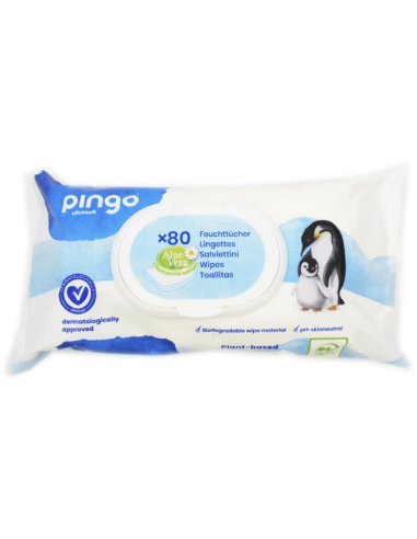 Caja de toallitas ecológicas 12 paquetes de 80 uds Pingo