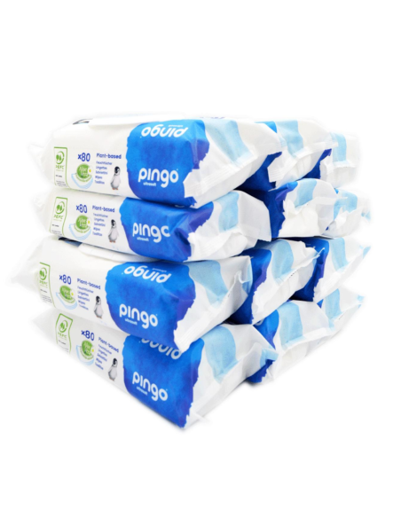 Caja de toallitas ecológicas 12 paquetes de 80 uds Pingo