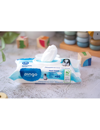 Caja de toallitas ecológicas 12 paquetes de 80 uds Pingo