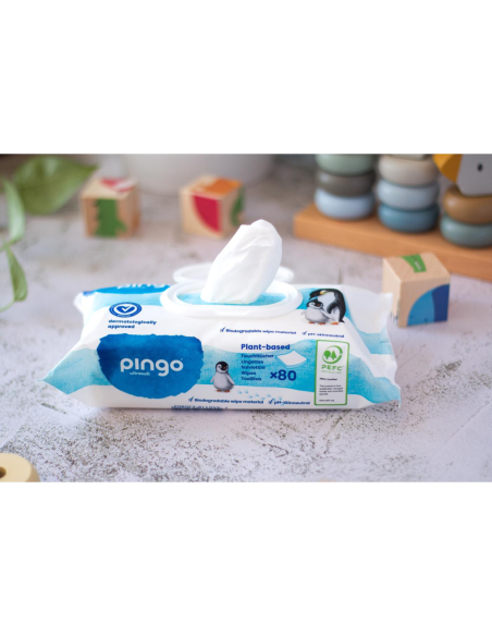 Caja de toallitas ecológicas 12 paquetes de 80 uds Pingo