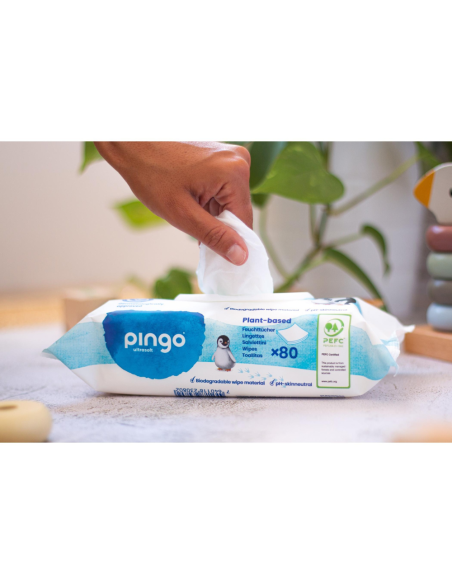 Caja de toallitas ecológicas 12 paquetes de 80 uds Pingo