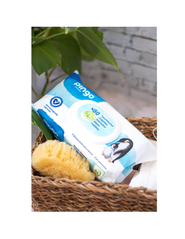 Caja de toallitas ecológicas 12 paquetes de 80 uds Pingo