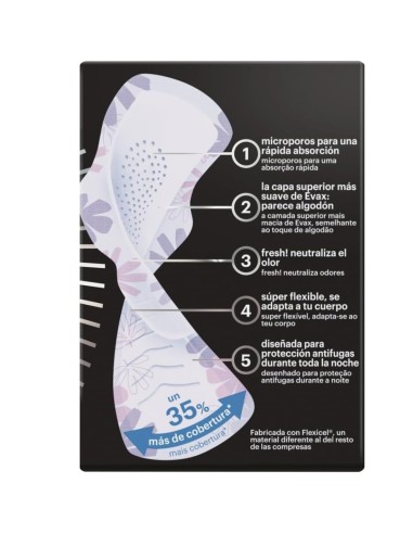 evax-liberty-alas-noche-9uds-2.jpg – Vista de compresa con alas desplegadas.