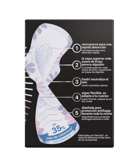 evax-liberty-alas-noche-9uds-2.jpg – Vista de compresa con alas desplegadas.