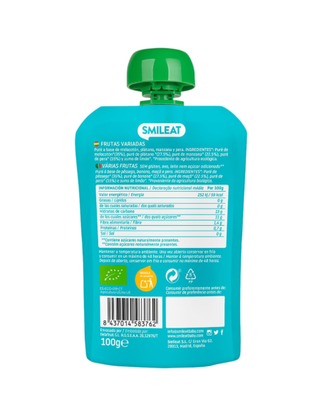 Pouch de frutas variadas | Smileat - Nappy.es