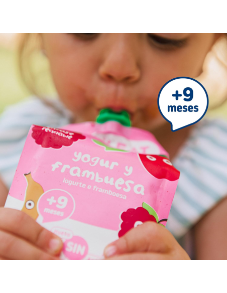 Pouch Yogur y Frambuesa 100gr eco Smileat