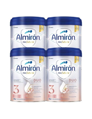pack-4-leche-profutura-duobiotik-3-800g-12m-almiron-1.jpg – Vista frontal del pack completo.