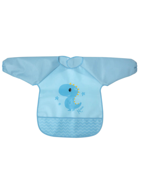 Babero impermeable con mangas azul +4m kiokids