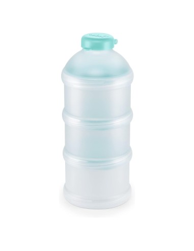 Dosificador leche en polvo 3 compartimentos turquesa. NUK