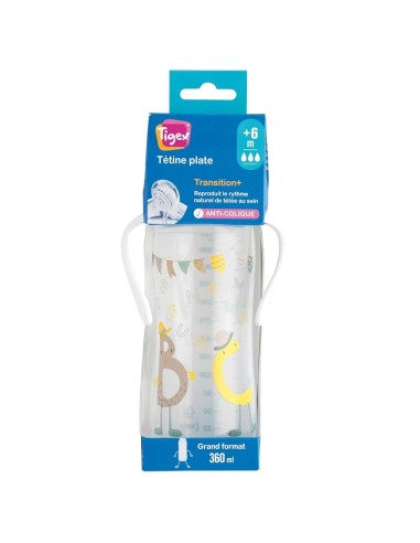 Biberón Transition+ silicona 360ml 6M+ Tigex